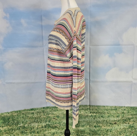 Chaps | southwestern motif striped lightweight rolled neck sweater - Picture 4 of 16